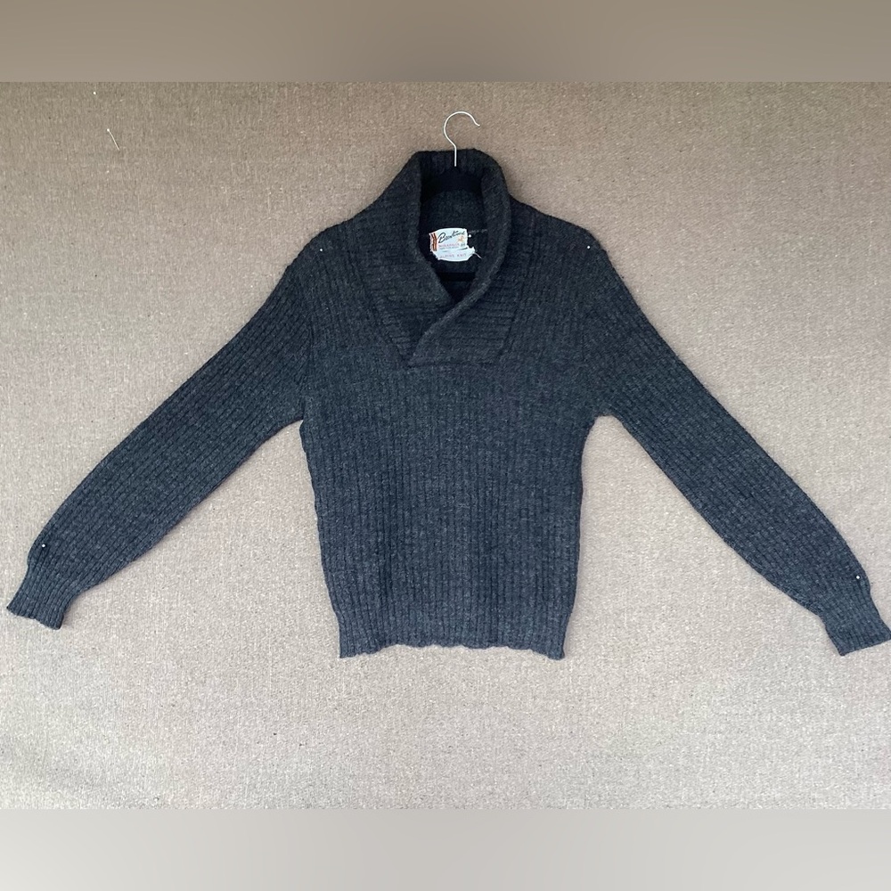 Vintage Brentwood shawl collar Sweater 100% mirapaca fine wool alpine knit sz 44